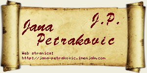 Jana Petraković vizit kartica